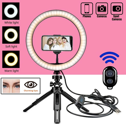 Dimmable LED Ring Light with Tripod Stand