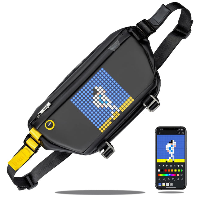 Sac bandoulière avec haut-parleur Bluetooth Pixel Art personnalisable – Design étanche et tendance pour le vélo et la randonnée