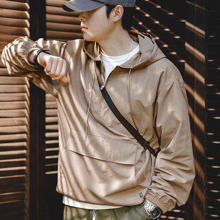 Men's Mountain Style Half-Zip Hooded Jacket