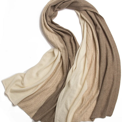 Bufanda de cachemira 100 % pura para mujer: chal de pashmina de lana tejida para invierno, 190 x 70 cm