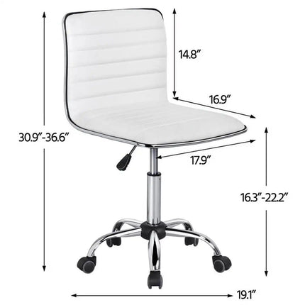 Adjustable Modern Faux Leather Swivel Office Chair - Wnkrs