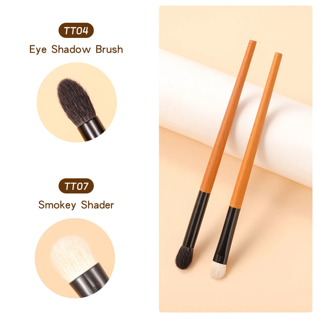 Brocha para difuminar sombras de ojos de pelo de cabra suave