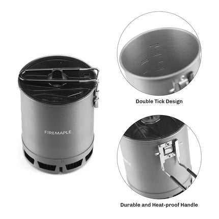 600ml Ultralight High-Efficiency Camping Pot with Heat Exchanger