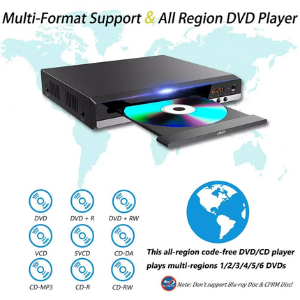 All-Region DVD and CD Player with AV Output