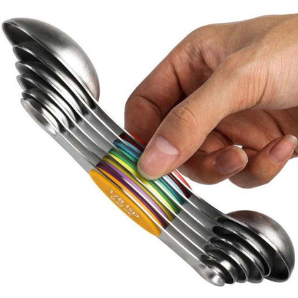 7-Piece Magnetic Stainless Steel Measuring Spoon Set - Wnkrs