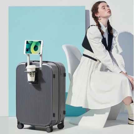 Valise à roulettes rigide avec porte-gobelet et porte-téléphone - Voyagez léger et intelligent