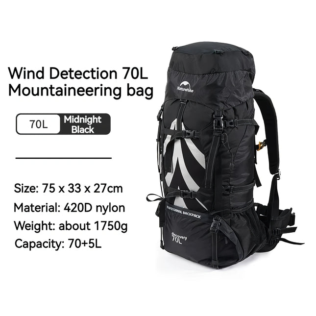 Mochila de trekking ultraduradera de 75 l para senderismo y acampada