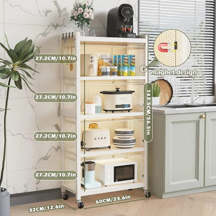 5-Tier Pantry Storage Cabinet with Clamshell Door - Wnkrs