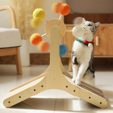 Rascador interactivo para gatos con bola de sisal y estructura para trepar