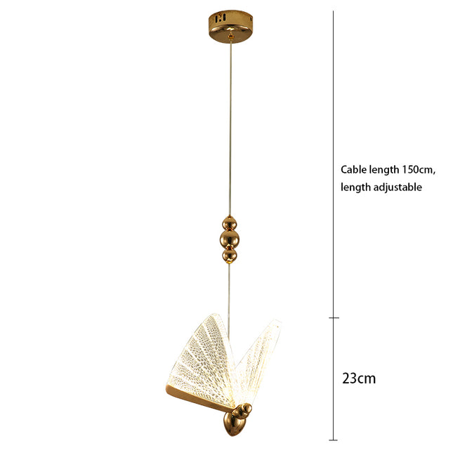 Lámpara colgante de mariposa de lujo para iluminación interior