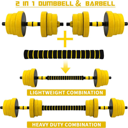 44LB Adjustable Dumbbell Barbell Pair - Wnkrs