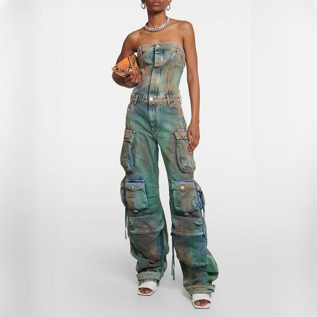 Chic Streetwear Denim Jumpsuit