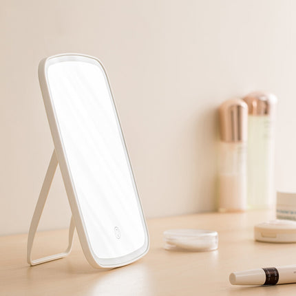 Miroir de maquillage portable à lumière LED avec écran tactile et luminosité réglable