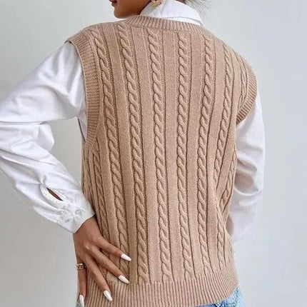 Chic Autumn & Winter Sleeveless Knit Sweater Vest for Women - Wnkrs