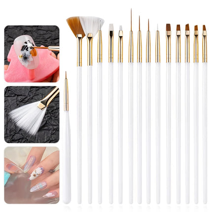 Lot de 15 pinceaux pour nail art