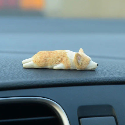 Cute Corgi Dashboard Ornament - Mini Resin Puppy Car Decor - Wnkrs