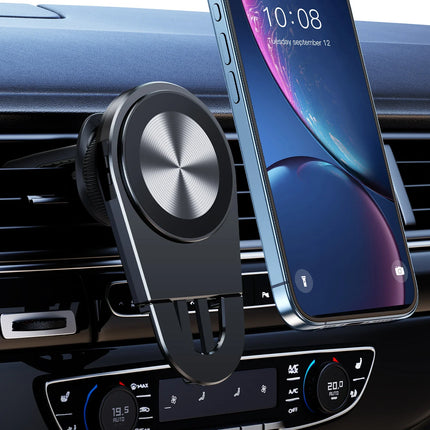 Support de téléphone magnétique en aluminium pour voiture avec clip pour grille d'aération