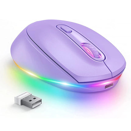 Wireless Rechargeable Mouse with LED Rainbow Lights