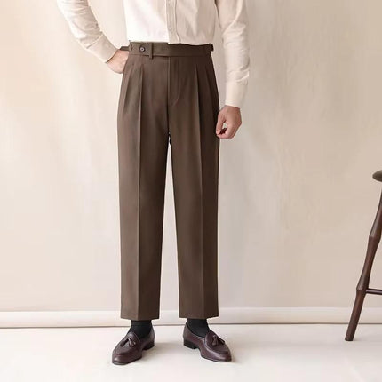 Pantalon droit taille haute pour homme