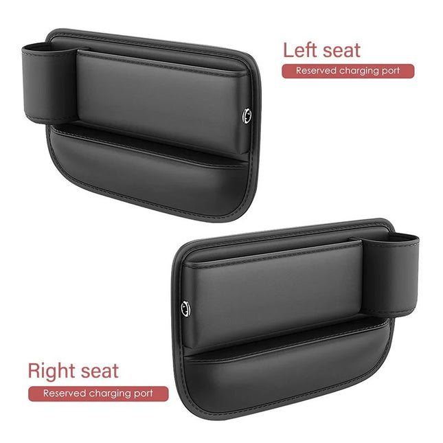 Luxury PU Leather Car Seat Gap Organizer with Cup Holder - Wnkrs