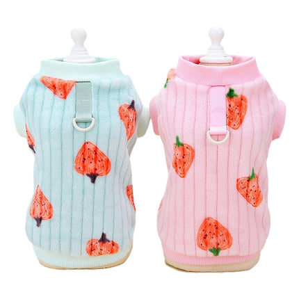 Gilet polaire à motif fraise mignon pour chiens et chats de petite et moyenne taille