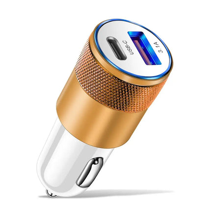 Chargeur de voiture mini USB-C 30 W – Adaptateur double port de charge rapide