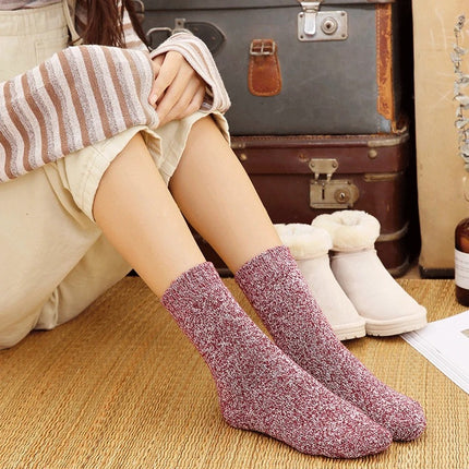 Calcetines de algodón y lana de estilo japonés cálidos y bonitos para mujer