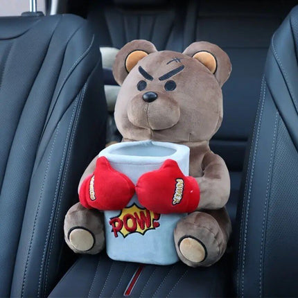 Cute Cartoon 2-in-1 Car Tissue & Trash Holder - Multi-functional Armrest Storage Accessory - Wnkrs