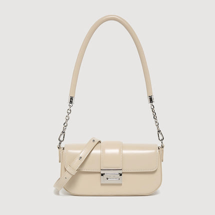 Elegante bolso de mano con cadena de piel de microfibra