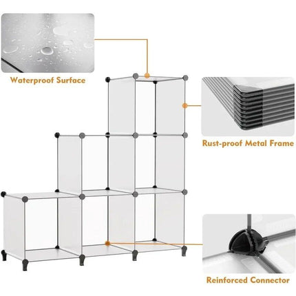 Cube Storage Organizer 16-Cube Bookshelf with Metal Hammer - Wnkrs