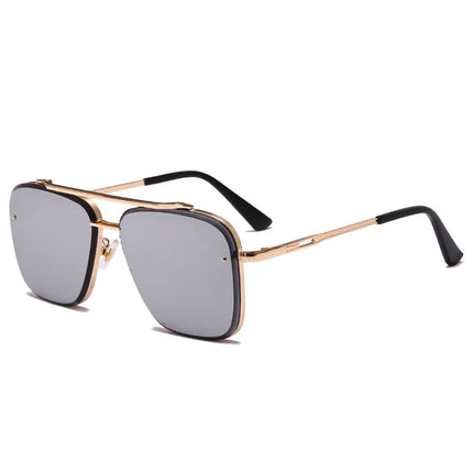 Classic Vintage Square Sunglasses - Luxury UV400 Metal Frame Shades for Men and Women