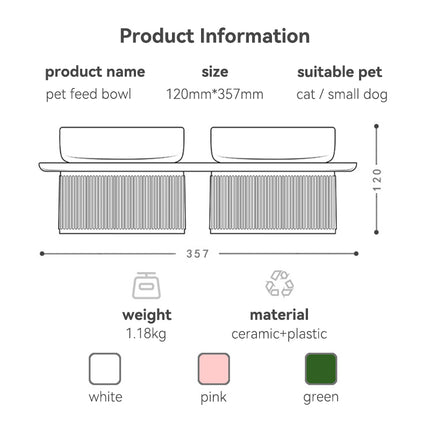 Cuencos elevados de cerámica para mascotas con soporte para perros y gatos
