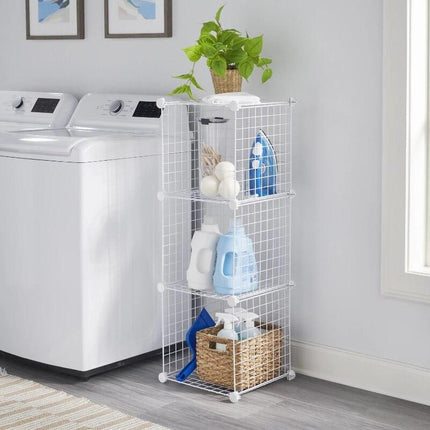 3-Piece White Stackable Modular Storage Cubes - Wnkrs