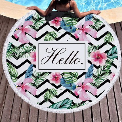 Summer round printed beach towel - Wnkrs