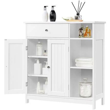 Modern White Large Storage Cabinet with Drawer for Versatile Use - Wnkrs