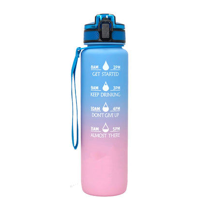 1000ml Sports Water Bottle Gradient Plastic Water Cup - Wnkrs