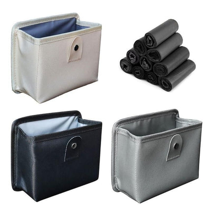 Luxury Leather Car Trash Bag with Organizer - Wnkrs