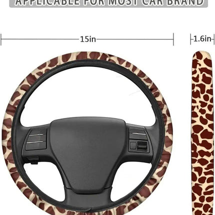 Giraffe Print Car Steering Wheel Cover - Wnkrs