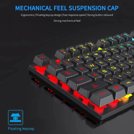 Wired RGB Backlit Gaming & Office Keyboard Mouse Set