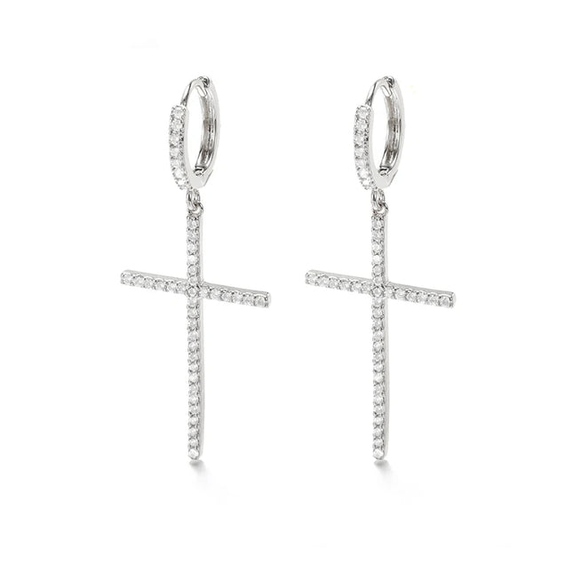 Pendientes colgantes con forma de cruz