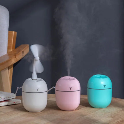 Humidificateur et diffuseur d'arômes à ultrasons compact avec lampe de nuit LED - 220 ml alimenté par USB