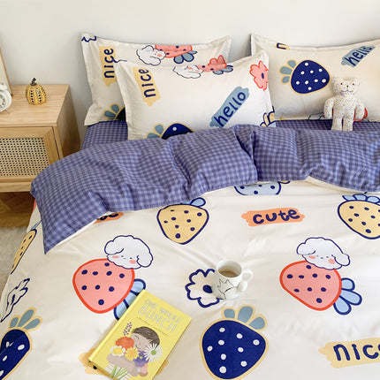 Four Piece Set Of Cute Cartoon Bed Sheets - Wnkrs