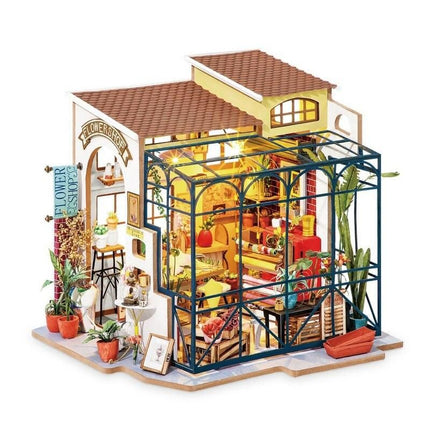 DIY Emily's Flower Shop Miniature Dollhouse Kit - Wnkrs