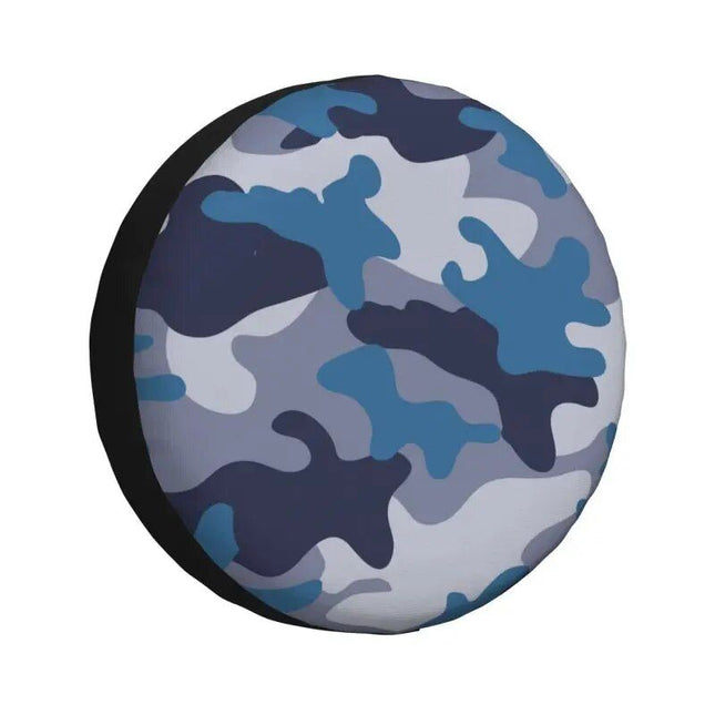 Rugged Camo Spare Tire Cover – Black Orange Camouflage Wheel Protector for Off-Road and Outdoor Vehicles - Wnkrs