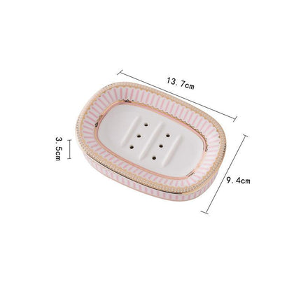 Porte-savon en céramique à double couche avec incrustations dorées nordiques