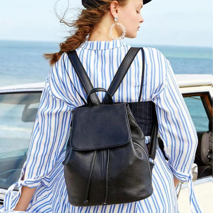 Sac à dos tendance en cuir véritable pour femme