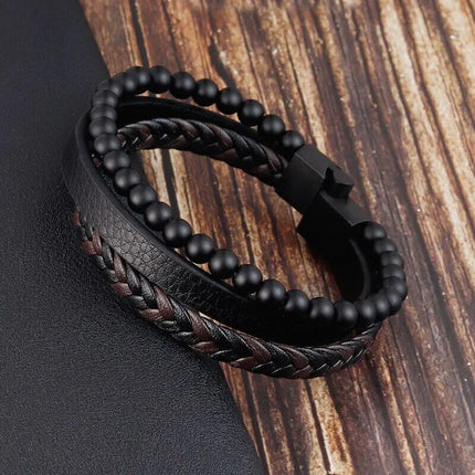 High-Quality Men's Classic Leather Bracelet - Wnkrs