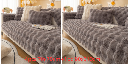 Winter Thickened Rabbit Plush Modern Sofa Cushion - Wnkrs