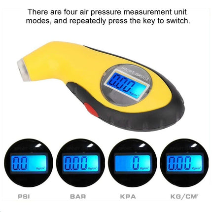 Compact LCD Digital Tire Pressure Gauge with Backlight for Cars & Motorcycles - Wnkrs