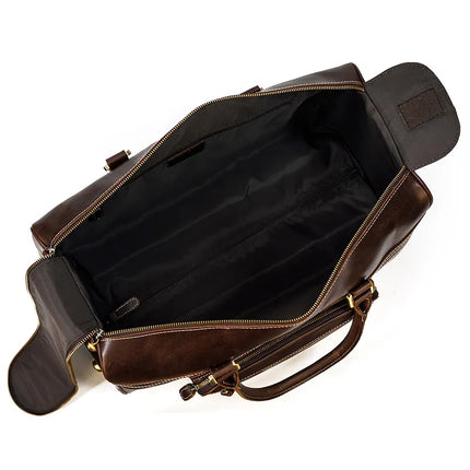 Genuine Leather Wheeled Duffel Bag